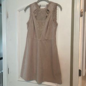 Francesca’s tan suede dress